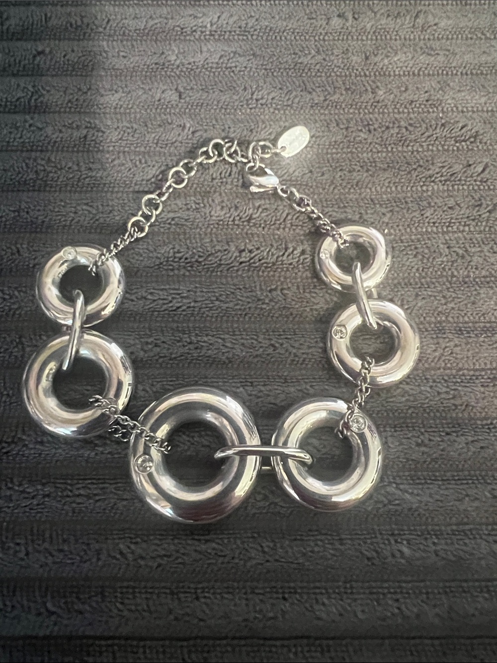 Swatch Silver Tone Circle Link Bracelet - Women Jewelry